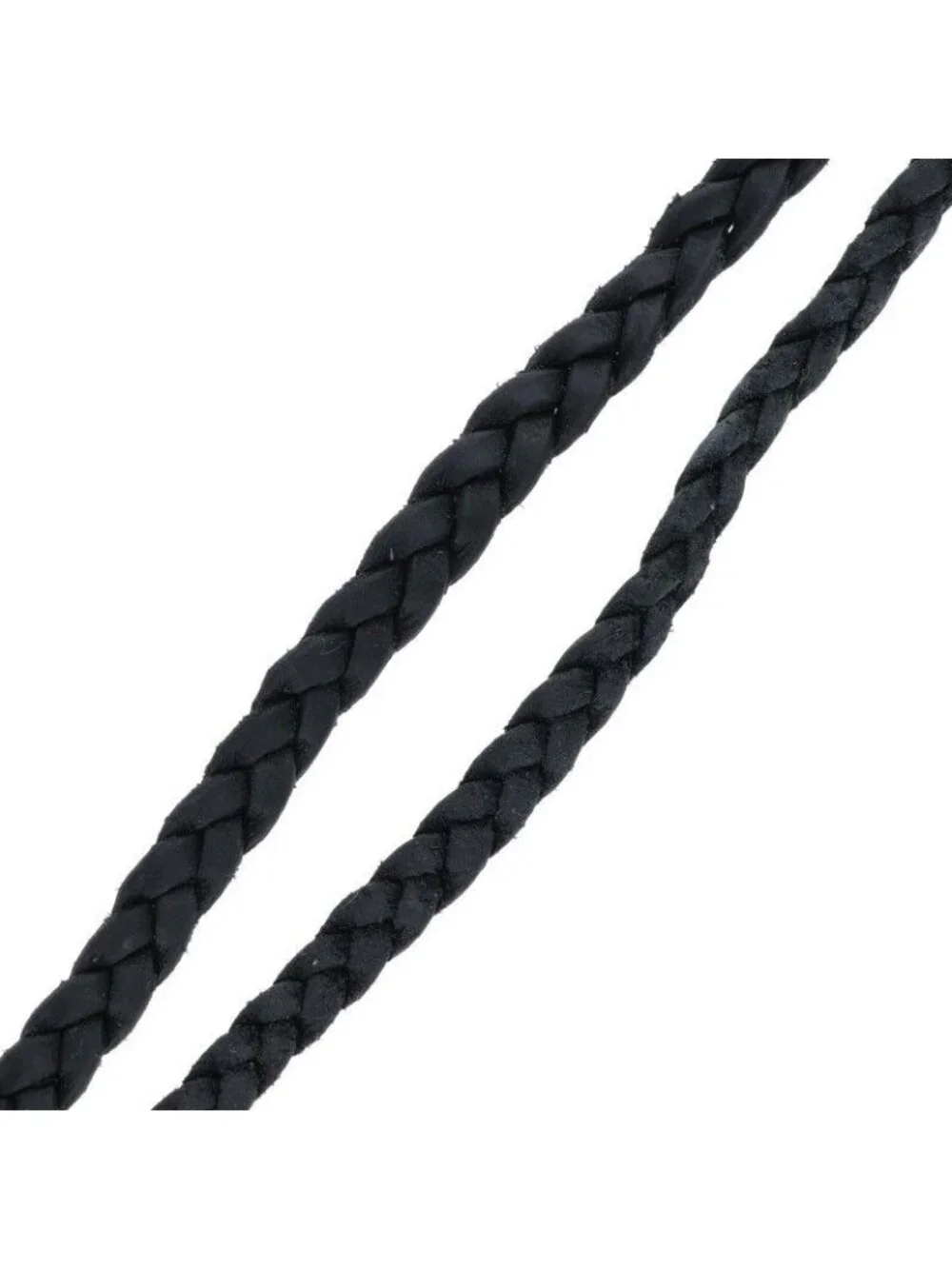 Chrome Hearts Leather Braid Large Scroll Blade Necklace